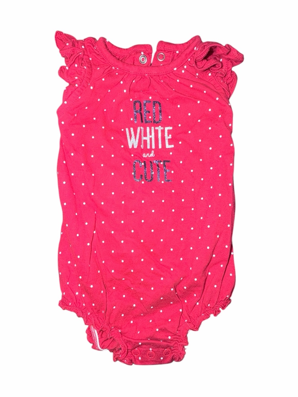 Child of Mine Red Polka Dot Romper Red White Cute Size 6-9M